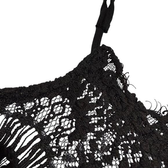 Free People Intimately "She's Got It" black lace mini dress Medium - Picture 5 of 10